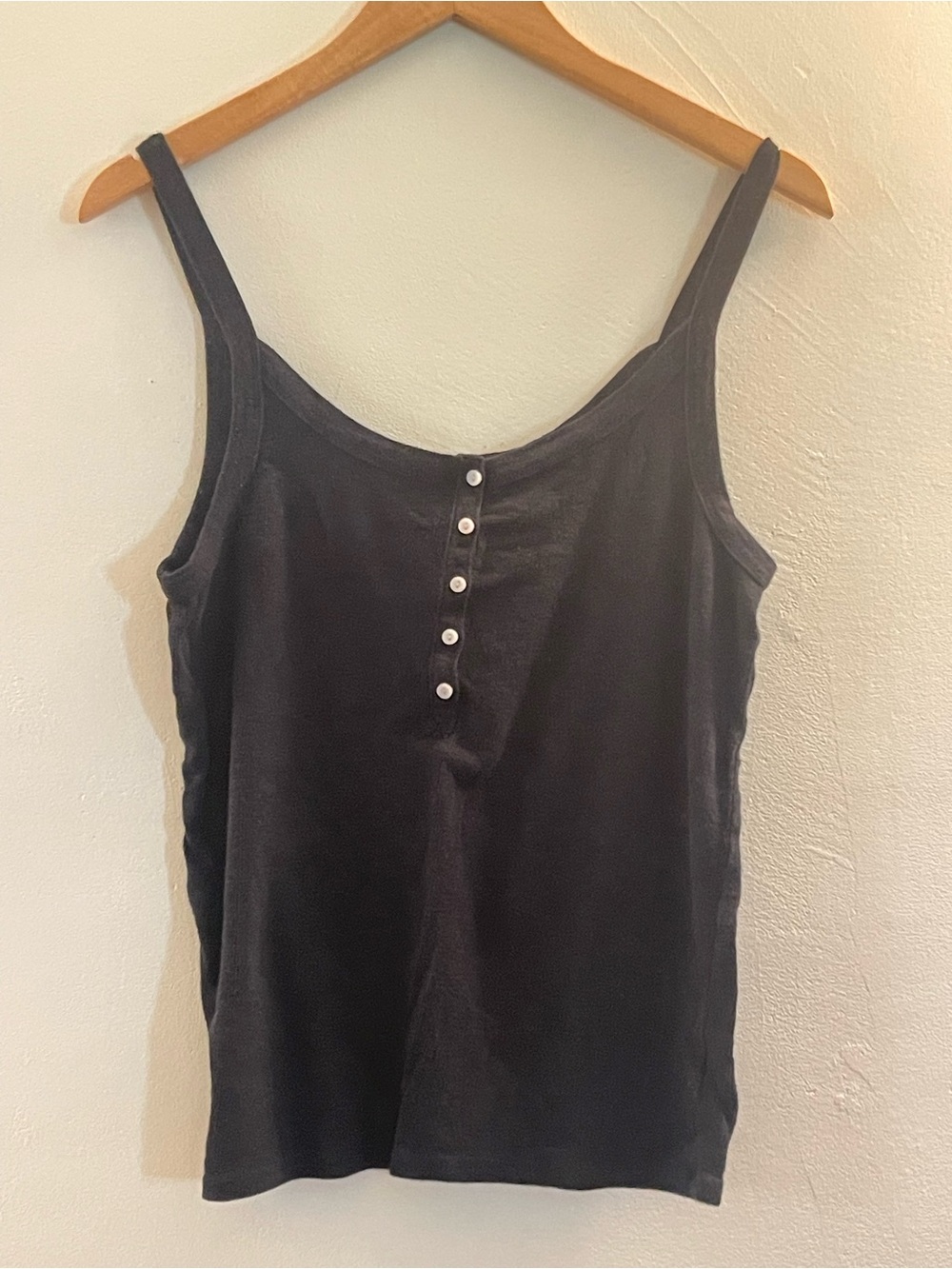 Aerie Black Women's Button-Front Tank Top